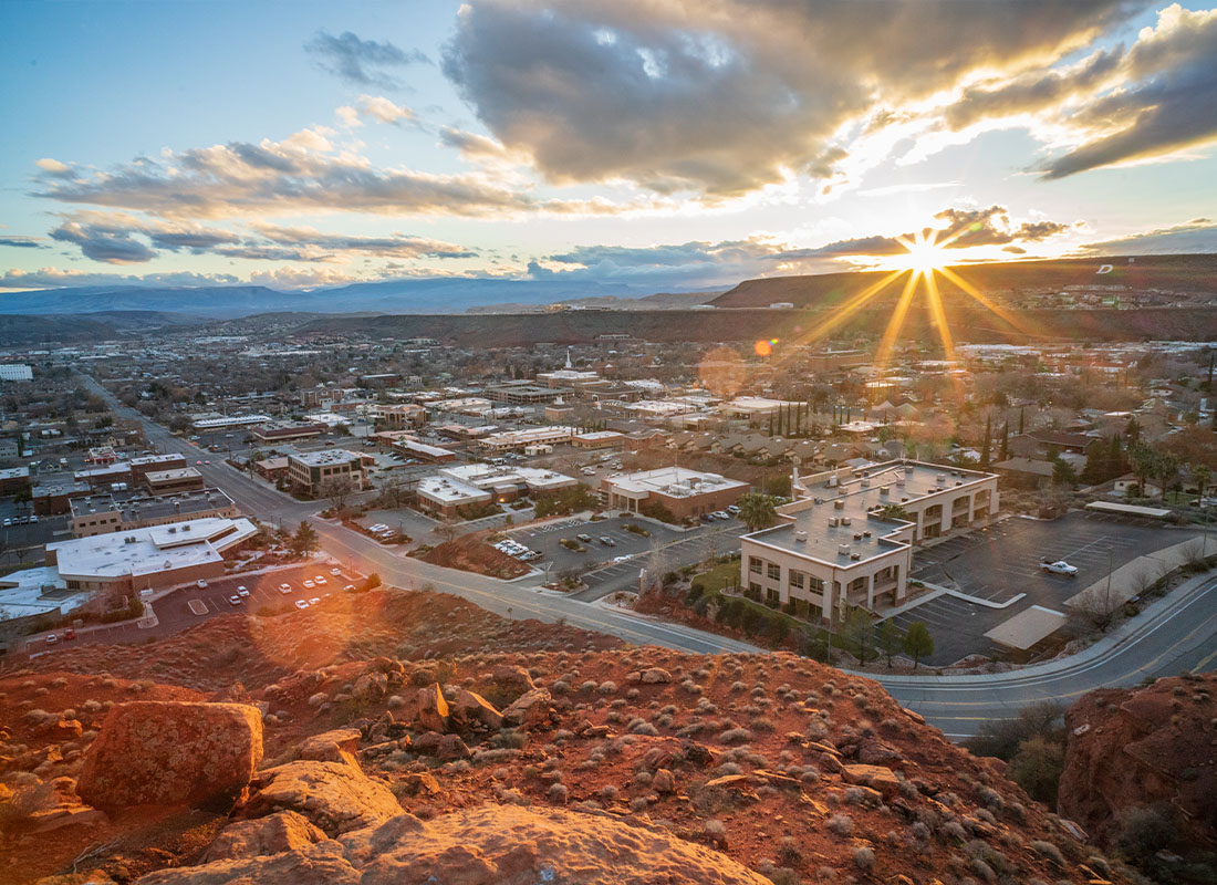 St George Location - Sunrise Over St George, Utah